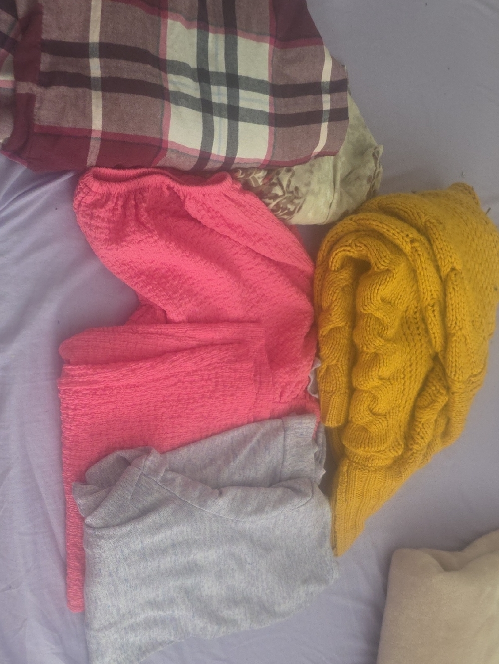 Mixed Knit Tops Bundle - Hot Pink & Mustard Yellow